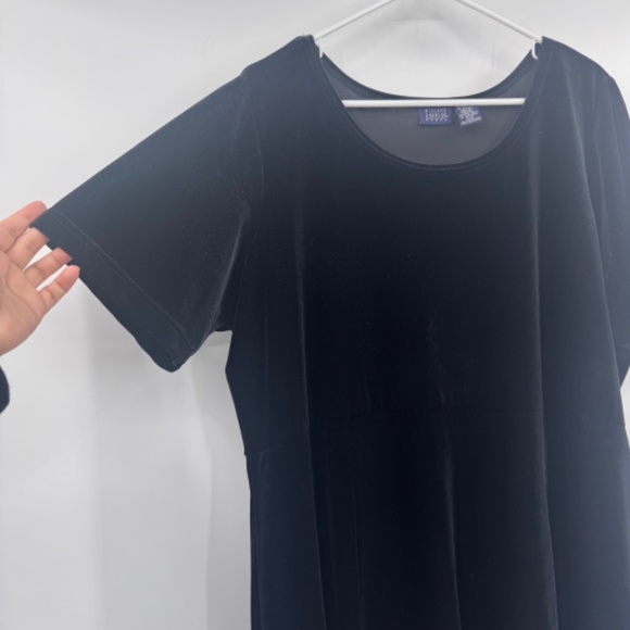 Hillard Hanson Dress Women 2X Black Velour Velvet Whimsigoth Witchy Holiday - Picture 2 of 10